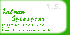 kalman szloszjar business card