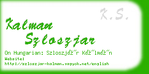 kalman szloszjar business card